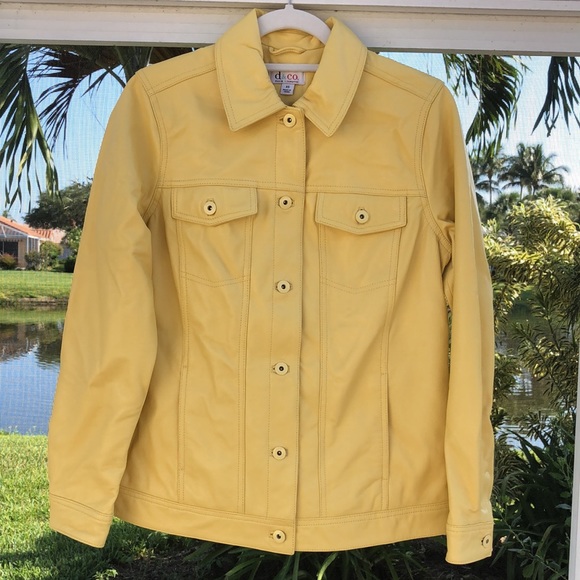 NWOT! - D & CO butter yellow LAMBSKIN LEATHER Jacket - Picture 3 of 7